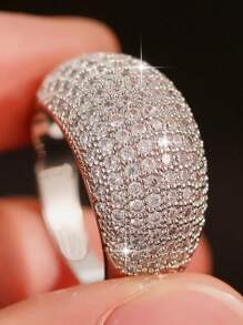 1pc Ins Style Luxury Big Oval Zirconia Rings For Women Engagement Weddings Ring Jewelry Luxury Dresses