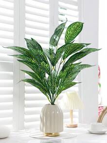 1PC 27.5-Inch (H) Simulated Green Plant Branches For Home Living Room, Bathroom, Balcony, Party Table Decoration, Garden And Courtyard Green Plant Decoration - Green - View 13