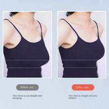 1 对可重复使用三角形硅胶乳贴，女士超薄防滑隐形乳贴，适用于泳装、婚纱、比基尼、吊带背心 - 彩色 - 查看 2