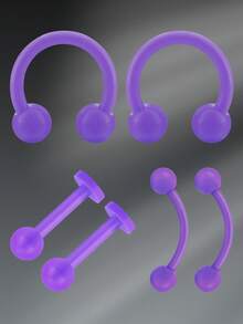 CIZME 6 件 16G 8/10mm UV Rook 透明鼻环耳环眉环唇钉亚克力柔性耳钉穿孔饰品男女通用，鼻中隔环鼻钉穿孔饰品透明 Bioflex 耳屏固定器弧形杠铃 UV 穿孔固定器适合日常佩戴 - 套裝 - 查看 9