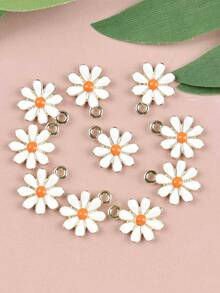 10pcs/20pcs Multi-Color Flower Jewelry Accessories, Mini Cute DIY Alloy Daisy Pendant Charms, Suitable For Earrings, Necklaces, Keychains And Various Jewelry DIY