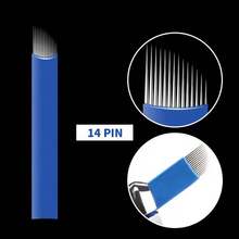 10pcs Microblading Needles Tattoo Needles Permanent Makeup Blade Pin 12 14 16 18 U18 21 Manual Eyebrow Pen Blades