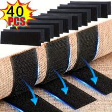 20pcs/40pcs/100pcs Rectangular Carpet Gripper, Double-Sided High-Adhesive Car Carpet Gripper, Household Floor Mat Anti-Slip Tape, Hook + Loop Back To School