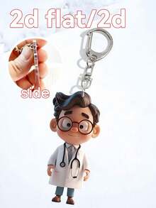 1pc 2D Flat/2D Acrylic 2D Plane Doctor Keychain, Ideal Gift For Doctor Friends, Keychain Pendant Accessory, Christmas Gift For Doctors Bag Charms Car Accessories Teacher Sister Gift Ideas - Multicolor - View 16