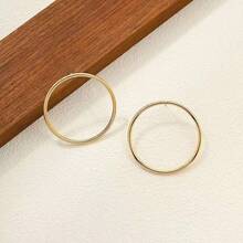 1 Pair Geometric Large Hoop Earrings, Women Fashion Jewelry - Gold - View 7