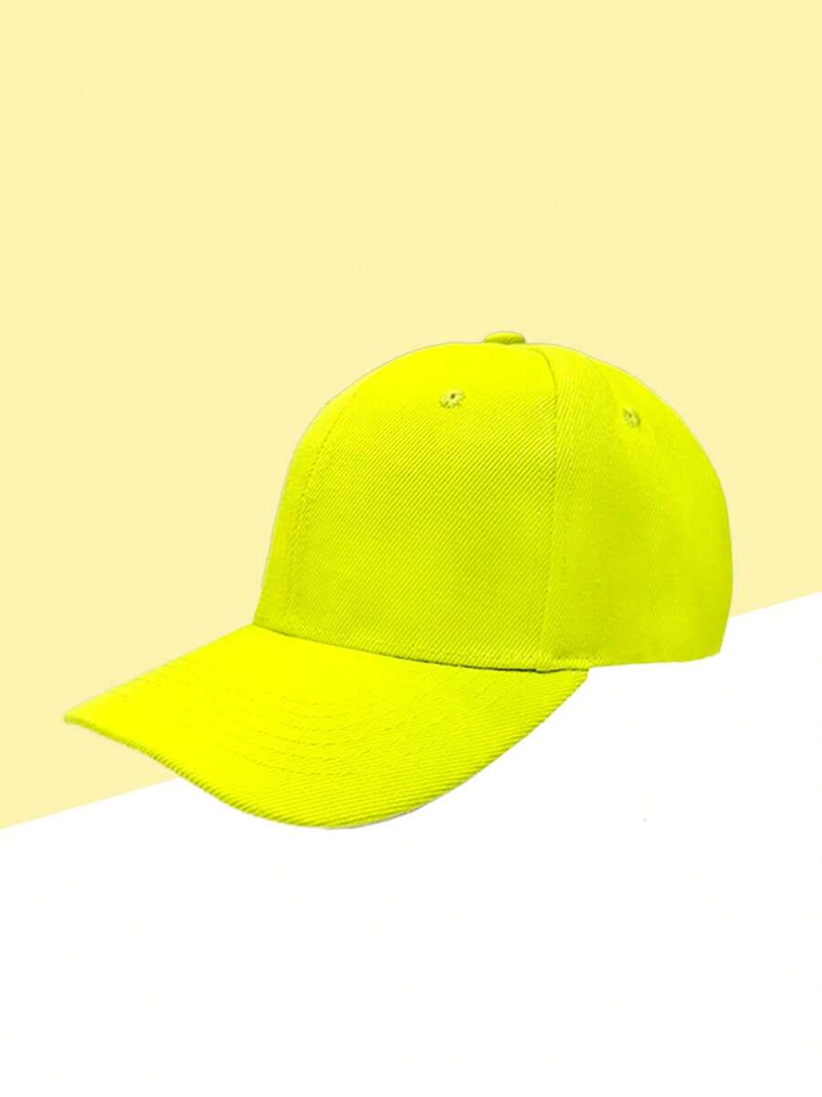 Men's Casual Pure Color Baseball Cap - Amarillo Fiuorescente1 - 查看 1