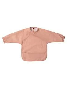 1pc Soft PU Long-Sleeved Waterproof Feeding Bib, Baby Bibs Plain Color, Long Sleeve Feeding Bib, Reverse Wear, Solid Color, Smock For Baby And Toddler Bib Suit