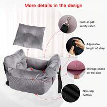 Dog Carrier Car Seat For Dogs & Cats - Travel Carrier With Safety Hook & Buckle, Handheld/Shoulder Strap, Corduroy Fabric, Fits Car Front/Back Seat, Multi-Scene Use (Cafe/Park/Outdoor) - Multicolor - View 6