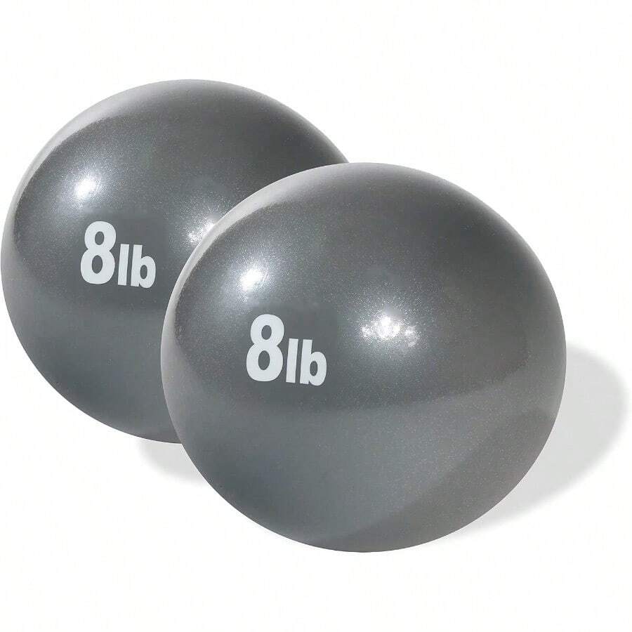 Weighted Exercise Toning Ball Set Of 2 - Grey - View 1