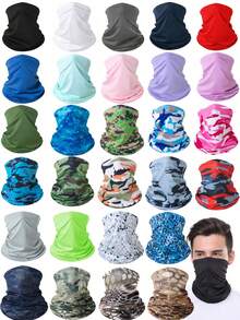1 件装多用途头巾骑行围巾骑行头巾男女颈罩防晒冰丝户外钓鱼徒步头饰面罩