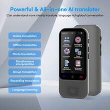 Language Translator Device 138 Languages, S80 Pro Ai Translator, Real-Time Two-Way Voice Translation, Portable Translator With ChatGPT For Business Travel, Learning & Multilingual Conversations - Dark Grey - View 2