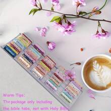 Bible Tabs Pastel Bloom - Soul Nourishing Book Summaries - 66 Peel-And-Stick Laminated Bible Tabs Large Print,Books Of The Bible Tabs For Women Study Bible, Bible Book Tabs,School Supplies,Back To School