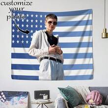 1件可定制个性化挂毯，可添加照片和文字，适用于生日、婚礼、万圣节、圣诞节、派对、父亲节/母亲节、家居装饰、卧室装饰、宿舍装饰和返校季。 - 彩色 - 查看 2