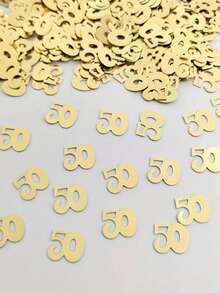400pcs Paper Confetti, Anniversary Paper Confetti Decorations For The 50th Anniversary Decor Birthday Table Decoration Paper Confetti
