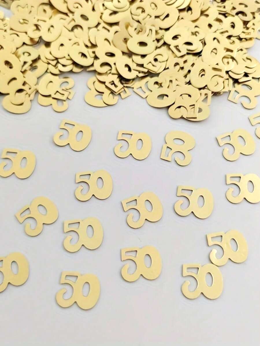 400pcs Paper Confetti, Anniversary Paper Confetti Decorations For The 50th Anniversary Decor Birthday Table Decoration Paper Confetti