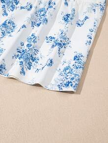 Acelitt Đầm maxi dáng suông xẻ tà, cạp cao, họa tiết hoa nhí phong cách Bohemian màu xanh da trời nhạt, họa tiết hoa nhí, dành cho mùa hè. - Màu xanh lam - Xem 9