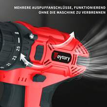 Vandise 21V Cordless Drill/Driver Set With 2x1500mAh Batteries, 25+1 Torque Levels, 45Nm Max, 2-Speed Gearbox, LED Lighting – Power Tool With Accessories, Practical Storage Box & Keyless Drill Chuck (3/8'') For DIY Projects, Household And Garden - Red - View 10