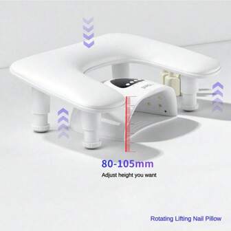 Upgraded Arm Rest For Nails U-Shaped Rotating Lifting Nail Pillow Comfortable Manicure Nail Hand Rest Pillow Cushion, Nail Armrest Stand For Acrylic Nail Art