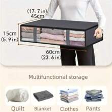 1pc/2pcs Foldable Under Bed Storage Boxes, Classic Fabric Organizer Boxes, Large Capacity For Storing Blankets, Towels, Quilts, Sweaters, Pillows, Linens, Packaging Papers - Zippered Multi-Purpose Home & Room Storage, Under Bed Storage