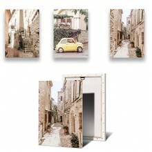 1 pieza/3 piezas de arte de pared, pósters, decoración del hogar, arte de paisaje mediterráneo retro con automóvil, plantas y citas, pintura en lienzo y pósteres impresos sin marco/con marco - Multicolor - Ver 28
