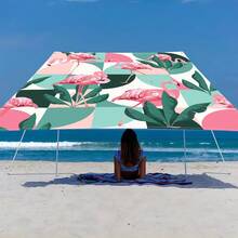 1 件热带植物与几何图案遮阳篷，轻盈舒适，热带度假风格，100% 涤纶，矩形，防水，防紫外线，适用于户外花园、露台、海滩、夏季，附赠尼龙绳 - 彩色 - 查看 32