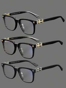 CHARMLIBRARY 2025 New Arrival Fashion Acetate Optical Glasses Frame, Luxury Black Eyeglasses For Men & Women Prescription, Stylish Business Eyewear, Wear-With-Anything Glasses Frame