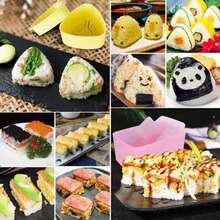 4PCS/Set Onigiri Mold Rice Mold Musubi Maker Kit Musubi Maker Press Classic Triangle Rice Ball Mold Maker Sushi Mold For Lunch Bento And Home DIY - Yellow - View 7