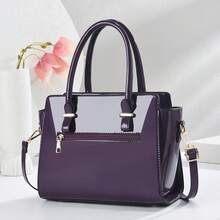2pcs/Set Women Large Capacity Fashion Versatile Handbag, Simple Elegant Commuter Shoulder Bag Leopard Print - Purple - View 3