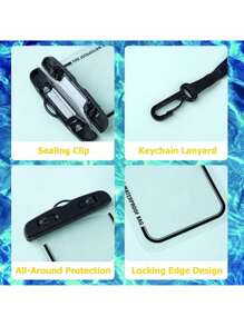 2 Custodie impermeabili universali per telefono, custodie per telefono IPX8 impermeabili (fino a 7 pollici) per 15/14/13 Galaxy S23/S22/S21, sacchetti impermeabili per telefono per vacanza, spiaggia, crociera ed elementi essenziali di viaggio