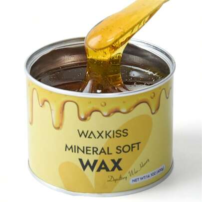  WAXKISS Crema depilatoria suave de 400g envasada en frasco, para uso doméstico, indolora, apta para todo tipo de piel y textura del vello, ideal para depilar diferentes partes del Body como axilas, piernas, manos, etc.