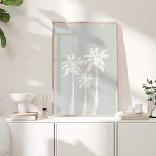 1pc Boho Beach Theme Wall Art, Summer Palm Tree Print Canvas Painting, Coastal Scenery Poster, Tropical Decor, Suitable For Bar Cart, Living Room, Bedroom, Gift For Her, Frameless Or Framed Options - Multicolor - View 1
