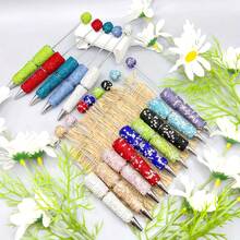 6pcs Rhinestone Embellished Beaded Ballpoint Pen DIY Materials Kit, Sparkly Creative Stationery Supplies Suitable For Gifts In Holidays - Multicolor - View 3