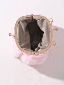 1pc Fluffy Rabbit Crossbody Handbag, Cute Korean Style Fuzzy Bag, Autumn/Winter