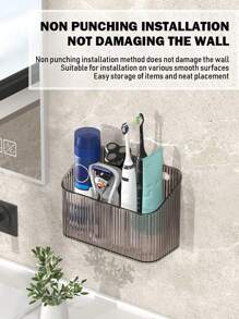 2PCS NO DRILL BATHROOM WALL MOUNTING SHELF - Space-Saving, Easy-To-Install Organiser For Bathrooms And Kitchens, Plastic Storage, Suitable For Toiletries And Cosmetics Back To School