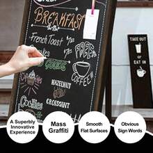 Chalkboard, A-Frame Sidewalk Chalkboard Sign,  Sandwich Chalkboards,Rustic Menu Display For Restaurant, Vintaged Style, Display Stand - màu nâu - Xem 4