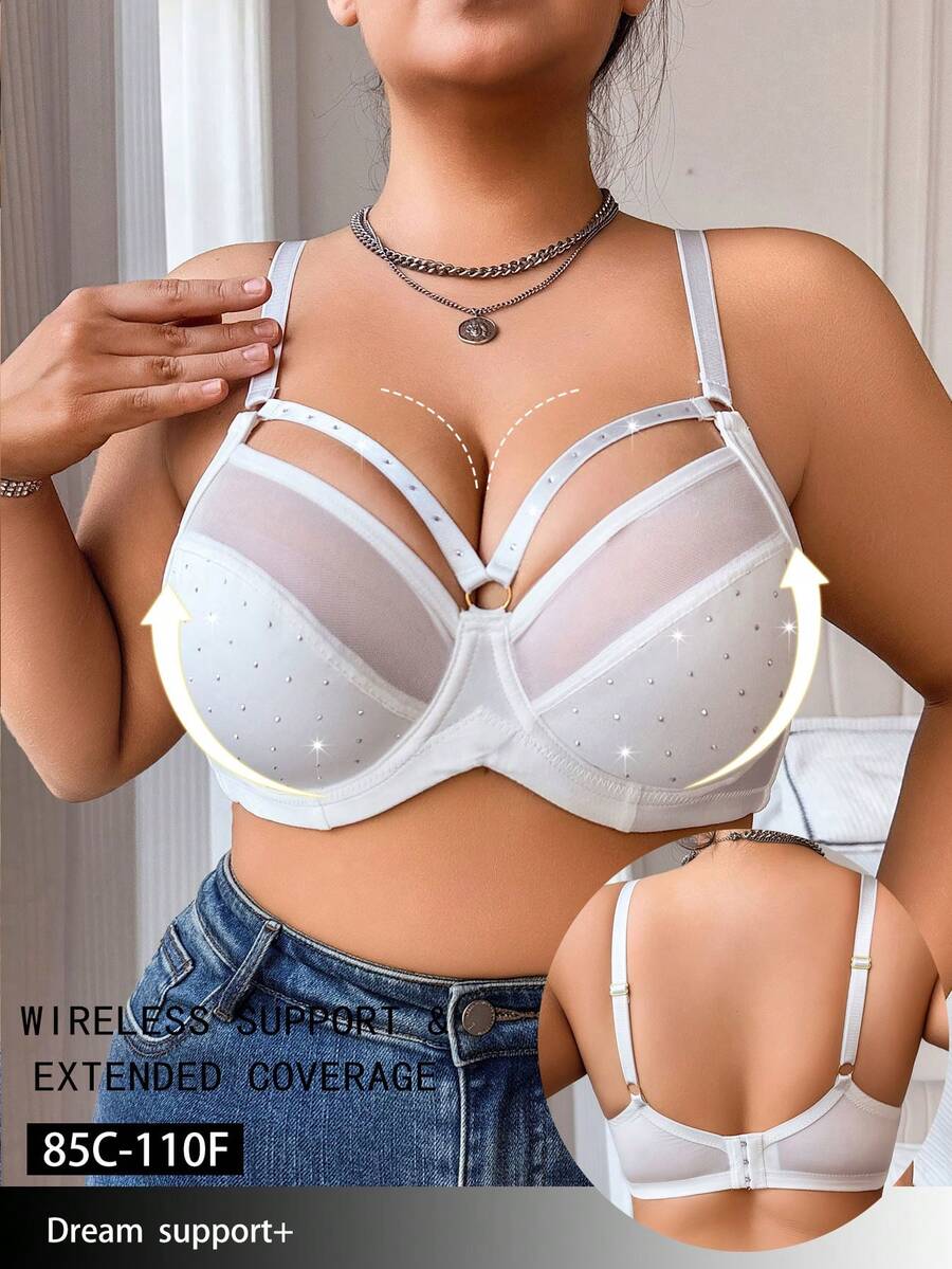 Plus Size Women's Fashionable & Comfortable Underwire Bra - White - View 1