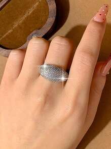 1pc Ins Style Luxury Big Oval Zirconia Rings For Women Engagement Weddings Ring Jewelry Luxury Dresses