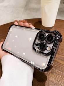 Funda para teléfono Funda para teléfono transparente suave y dorada galvanizada de lujo, compatible con funda para phone 16Pro Max/16/16 Pro/16 Plus, 15/15 Pro Max/15 Pro/15 Plus, 11/12/13/14 Pro Max, XS/11 Pro/11 Pro Max, 12 Pro/12 Pro Max, 13 Pro/13 Pro Max, - Negro - Ver 3