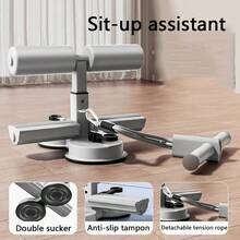 Sit-Up Assistant Device, Home Abdominal Crunch Pull Rope Trainer, Suction Cup Multi-Functional Indoor Fitness Equipment - Black - View 2