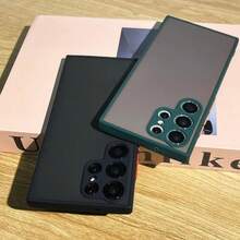 1pc Shock-Proof Matte Hard Protective Phone Case Bumper Compatible With Samsung S23, S22, S21, S24 Series - Blue - View 5