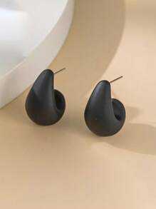 Set de 2/6/12 piezas de pendientes de botón con gota de agua de moda y coloridos, de material CCB con revestimiento resistente a los rayos UV, en combinaciones de oro, plata y negro, aptos para uso diario de mujeres