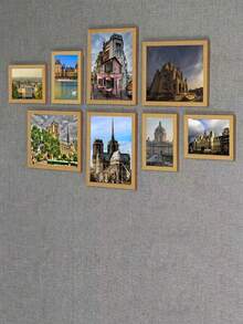 8 قطع إطارات صور حائطية حديثة بدون إطار، إطارات صور معلقة على الحائط للغرفة المعيشة/غرفة النوم، تشمل صور مناظر طبيعية عشوائية