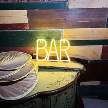 1 pieza Señal de neón para bar, 28.5 X 19 Cm / 11.2 X 7.5 In, Señal de neón para bar, bar en casa, decoración de pared de fiesta, regalo de Navidad (Blanco cálido) - barra de luz de neón - Ver 11