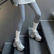 Scarpe sportive casual con suola spessa, rete traspirante, rialzo in argento