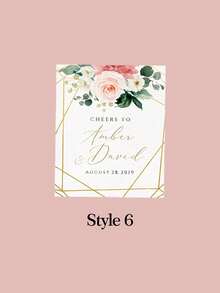 12/24 Etiquetas personalizadas para botellas de vino, decoraciones para fiestas de cumpleaños con corona, etiquetas para regalos, etiquetas para botellas de vino de boda, etiquetas decorativas conmemorativas y adorables para compromisos - Multicolor - Ver 24