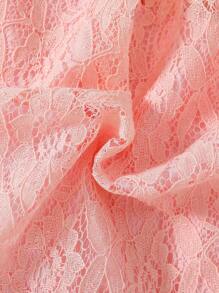 coviviky Vestido de encaje dulce para niñas jóvenes con mangas tipo gorra, cuello redondo, unicolor con cinturón, elegante para fiestas, bodas, verano