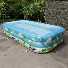Home Inflatable Swimming Pool, Large Circular Pool With Slide, Suitable For Summer Yard Water Entertainment Games, Parties And Gatherings, Durable PVC Material, Easy To Carry And Store