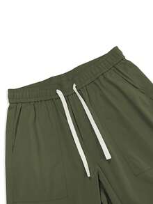 复古美式街头风宽松直筒工装裤，大口袋设计，男女皆宜的街头休闲裤，质感高端，适合送给老公/男友 - 軍綠色 - 查看 6