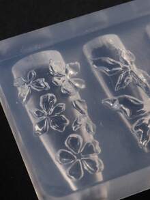 1 件浮雕花朵指甲雕刻模具 3D 百合芙蓉花瓣图案设计板冰花设计模板 DIY 美甲脱模工具配件、美甲用品、美甲工具、美甲工具、返校、指甲、按压指甲的美甲工具