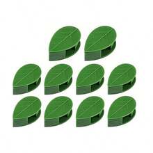 30入組攀爬植物牆固定夾，隱形藤蔓牽引支撐架，附36片膠帶固定，適用於室內外花園裝飾 (綠葉)